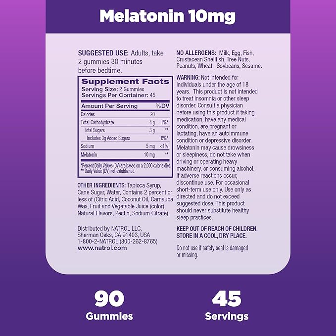 Natrol Melatonin Gummies, Sleep Support for Adults