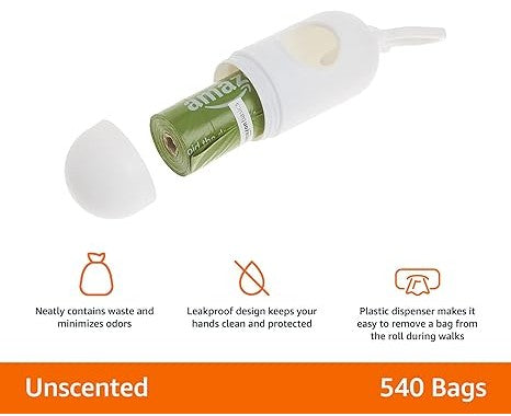 Dog Poop Bags with Dispenser, 540 Count