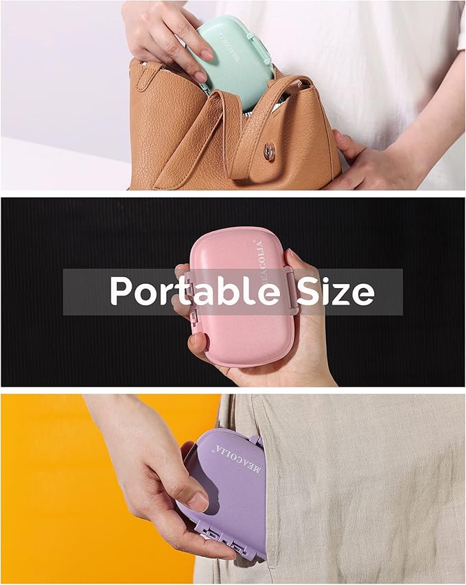 3 Pack 8 Compartments Travel Pill Organizer